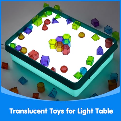 Odoorgames Young Explorers Light Table Cyan - Kids Light Up Sensory & Tracing Playset