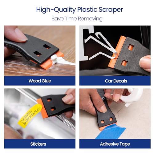 Perco Glue Off Adhesive Remover 3.3 oz with Scraper & Plastic Razor – New Stronger Formula
