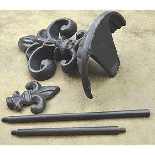 Lulu Decor, Fleur De Lis Door Stop with Handle (Antique Black Rod)