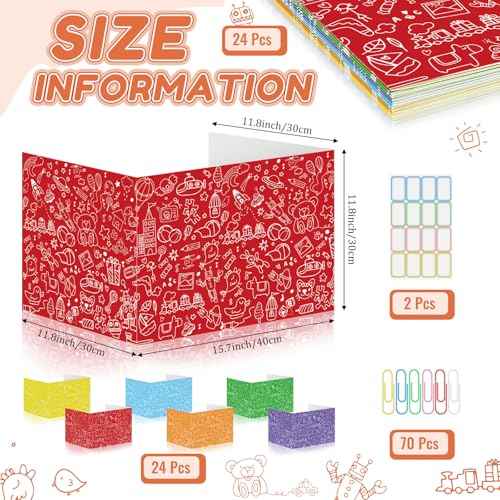 Cinrobiye 24 Pcs Inspirational Privacy Folders Standard for Students Cardboard Shields Test Privacy Boards Motivational Words Desk Dividers Shield for Classroom School Study Supplies (Simple)