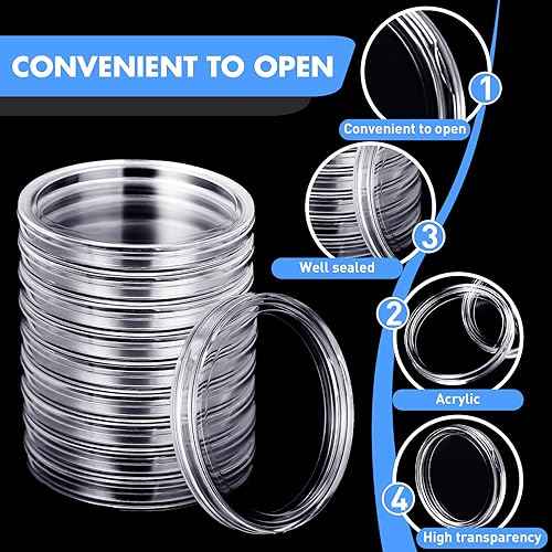 Silver Dollar Coin Case Holder for Collectors 40.6mm Silver Bar Plastic Round Coin Capsules Covers with Storage Organizer Box for Silver Bar Coin Collection Supplies (300)