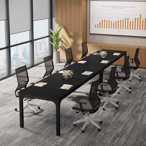 Tribesigns 6.5ft Conference Room Table, 78.74" W x 27.56" D Large Office Meeting Table, Modern Seminar Desk for Boardroom (1, Black)