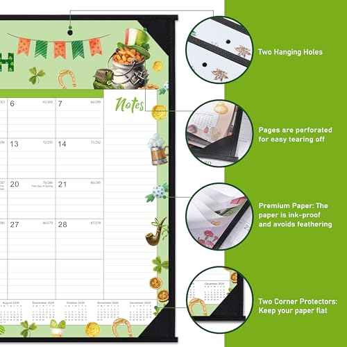 2026 Desk Calendar - Large Desk Calendar 2026, Jan.2026 - Dec.2026, 22" x 17", 12 Months Desktop Calendar 2026 with Corner Protectors, Desk Pad, Large Ruled Blocks - 12 Different Themes