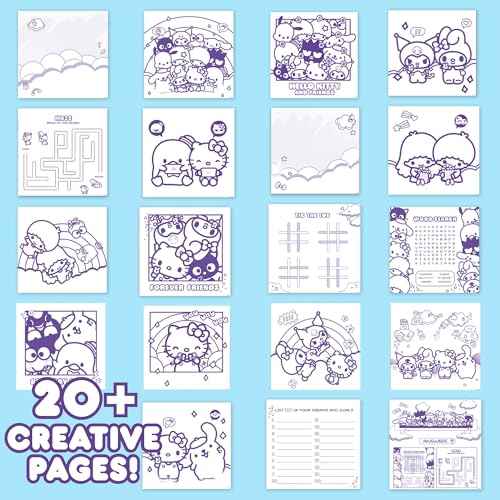 Hello Kitty and Friends Caf? Sketchbook, 20-Page Hello Kitty Notebook & Pen, Cute School Supplies, Coloring Book, Sanrio Stationery