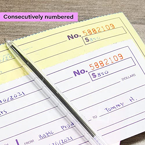 BAZIC 50-Set Cash or Rent Receipt Book, 2-Part Carbonless, 6-Digit No., 1-Pack