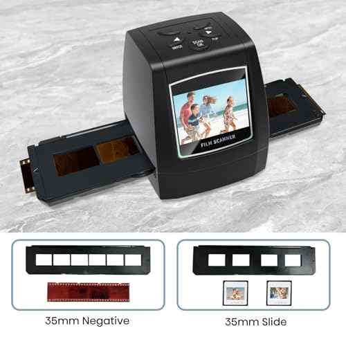 Mini Digital Film & Slide Scanner ? Converts 35mm Negatives & Slides to JPEG Photo ? Includes 2.4 LCD Screen ? Easy Load Film Adapters