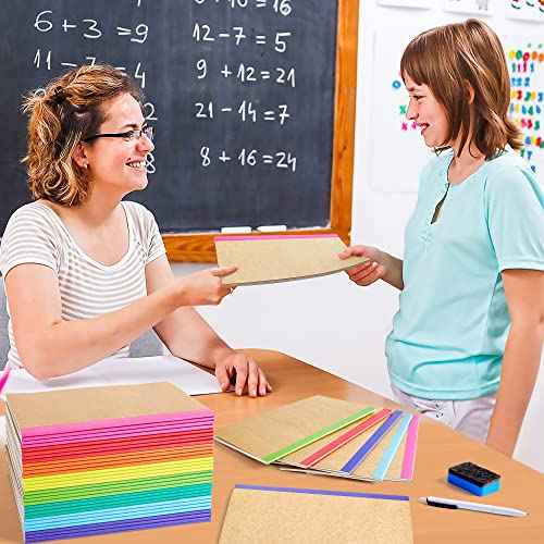 32 Pack Composition Notebooks Bulk, Feela Kraft Cover Lined Blank College Ruled Composition Travel Journals with Rainbow Spines For Women Students Business, 60 Pages, 8.3¡±x 5.5¡±, A5, 8 Colors