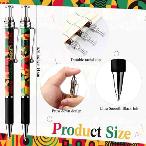 200 Pcs Juneteenth Gift Bulk Happy Juneteenth Day Ballpoint Pens Freedom Day Independence Theme Ballpoint Pens for Party Supplies Favors Festival Decoration (Geometric Pattern)