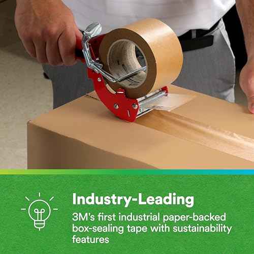 3M Scotch Performance Paper Box Sealing Tape 570, Brown, 2.8 x 55 yd (72 mm x 50 m), 1 Roll, Recycle-Compatible, Great for Packaging, Shipping, and Moving