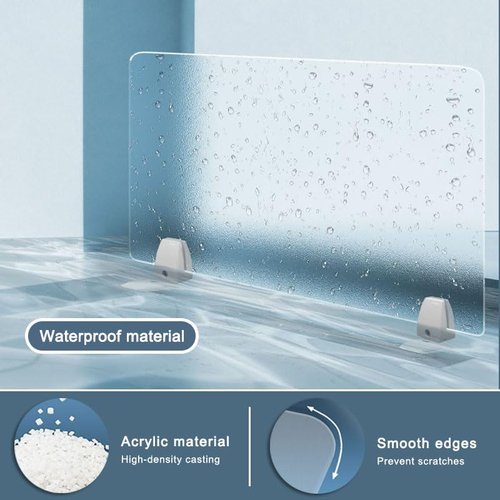 OYKSHDF Desk Privacy Panel, Freestanding Frosted Desk Divider, Acrylic Office Partition 23.6”x19.7”, Portable Shield Boards Reduces Distractions for Classroom