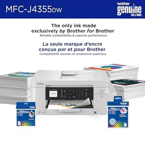 Brother INKvestment 4355 Wireless Color Inkjet All-in-One Printer with 1.8¡± Color Display and Manual Feed Slot | Includes Refresh Subscription Trial(1) (MFC-J4355DW)