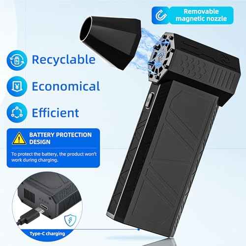 Electric Compressed Air Duster-130000RPM,3 Adjustable Portable Dust Blower,Cordless Rechargeable Mini Turbo Fan for Cleaning PC,Computer, Car, Keyboard and Home Outdoor Dust,Snow Removal.
