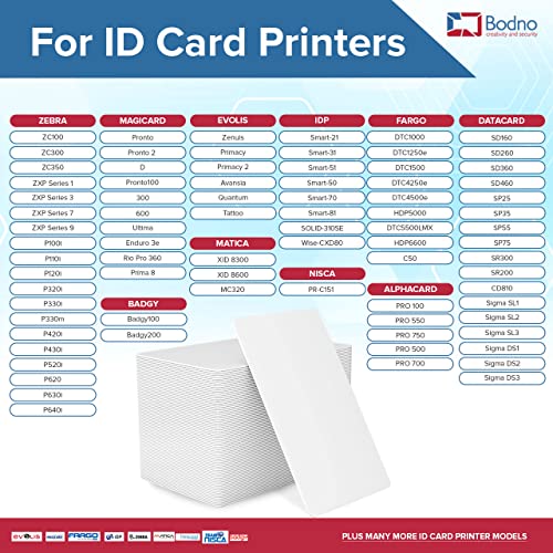Bodno Premium CR80 30 Mil PVC Cards — 500 Pack (5x100) Blank ID Cards
