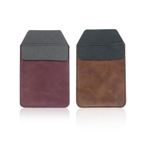 Pocket Protector, 2 Pieces PU Leather Pocket Pen Holder Organizer Pouch for Shirts Lab Coats Pants Pen Sleeve MultiPurpose Pen Pocket Holds Pens Pointers Pencils and Notes Card (Wine Red , Brown)