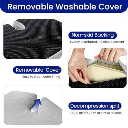 Extra Large Memory Seat Cushion,Multifunctional for Office or Driving Use,Back and Tailbone Relief,for Car, Travel, Office, Wheelchair(21.5 * 17.7 * 4 inches)