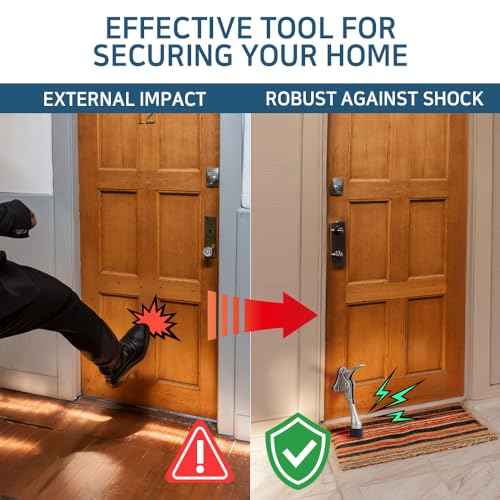 Door Stopper with Adhesive Bracket Stickers, No Drilling or Tools Needed, Available for All Doors, Door Holder, Heavy Door Stop, KickDown Door Stoppers, Bottom of Door by HASHI (Black/Bracket 4pack)