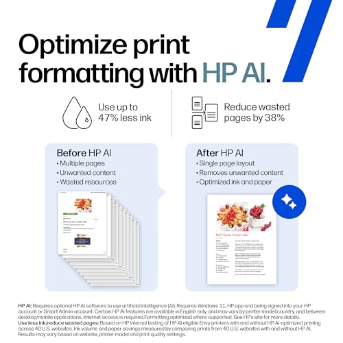 HP Envy 6155 Wireless All-in-One Color Inkjet Printer with Touchscreen & Duplex Printing