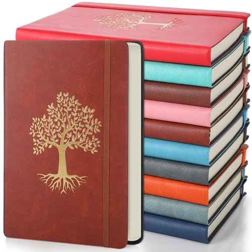 10 Pack Lined Journal Notebook A5 Leather Hardcover Journals for Writing 200 Pages 10 Colors Notepad for Travel Work School Office Business Note Taking Diary 5.7" x 8.3" (Classic Color)