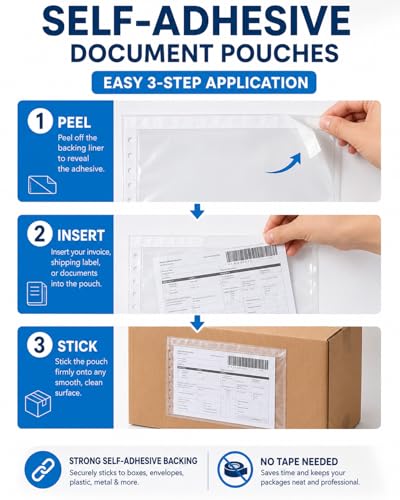 200 Pack Shipping Poly Bags - Waterproof Self-Adhesive Packing Slip Envelopes 7x10 inch