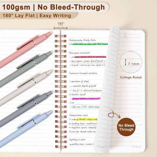 Stationery Gift Set, Bible Journaling Kit with 3PCS A5 Spiral Notebooks, Gel Pens, Steel Bookmark, Sticky Notes & Tabs, Gift Box - Aesthetic Desk Accessories Office Supplies for Women