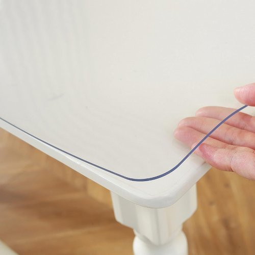 Royhom Clear Table Cover Protector 40 x 78 Inch, 1.5mm Thick Plastic Table Cover, Waterproof, Easy to Clean, Transparent PVC Desk Protector Mat for Dresser, TV Cabinet, Dining Room