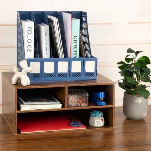 EMERIT Printer Stand Shelf with Storage Wood Desk Paper Organzier for Home/Office,Printer Riser, 2 Tire