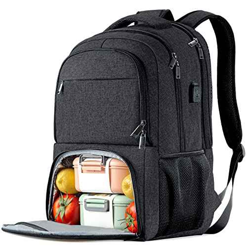 Lunch Backpack, Insulated Cooler Lunch Bag Backpack, Large School Backpacks for Teen Boys Water Resistant Back Pack Gift for Men Fit 17 Inch Laptop,