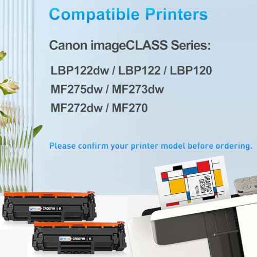 Compatible 071H Toner Cartridge with Chip to Display Ink Level Replacement for Canon 071 071H for ImageClass LBP122dw MF273dw MF275dw LBP122 LBP120 MF270 MF272dw Printer (2-Black)