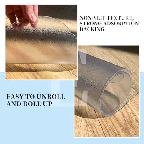 Tonaus Chair Mat for Hard Floor Office Chair Mat Desks Mats Large 48"¡¿36" (3'x4'),Transparent Clear PVC Floor Protector for Wooden Floors Home Office Study