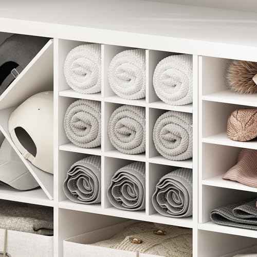 Furinno Cubicle Cube Insert, 9-Compartment Cube Organizer, Fits into Extra Thick Cubes, for Organizers and Storage, White (Does not fit IKEA Kallax Shelving)