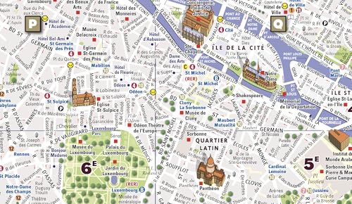 Paris Map by VanDam – City Center & Metro Laminated Pocket Guide (English/French)