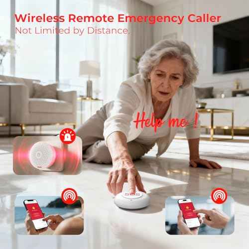 Caregiver Pager Elderly Alert Call Button Life Alert Systems for Seniors no Monthly Fee for Elderly/Patient/Disabled at Home/Hospital/Clinic