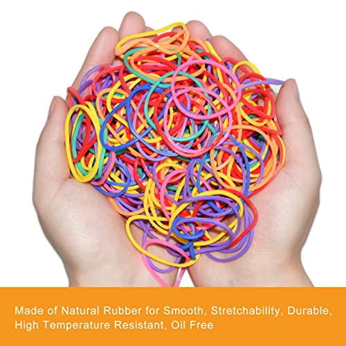 JIKIOU Assorted Color Rubber Bands, 280-pack 1.5in Small Elastic Office & Home