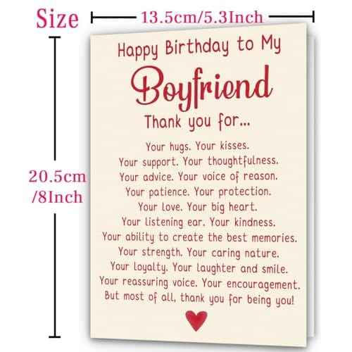 Happy Birthday Card & Gifts for Boyfriend,Funny Birthday Card for Boyfriend,Romantic Birthday Gifts for BF,Happy Bday Card
