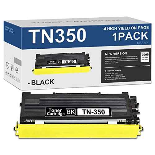 TN350 TN-350 Black Toner Cartridge Compatible for Brother HL-2070N HL-2040 MFC-7420 MFC-7820n intellifax-2820 Intellifax-2920 DCP-7020 MFC-7220 Laser Printers (1 Pack)