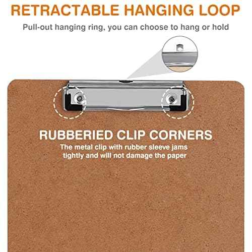 Clipboard, HERKKA 15 Pack Hardboard Office Clipboards Standard A4 Letter Size Clipboard with Low Profile Clip, Size 12.5 x 9 Inch