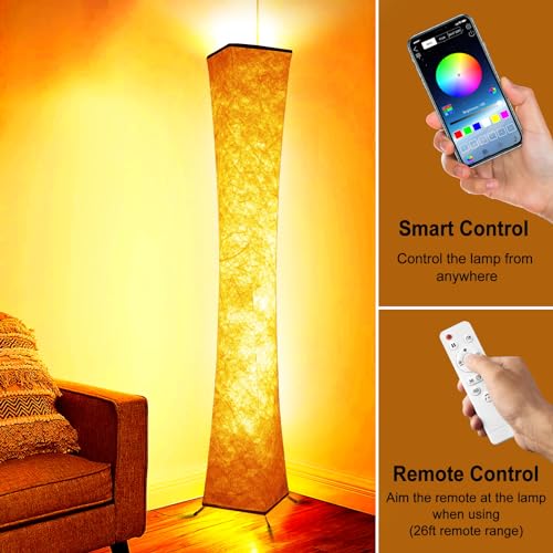 Floor Lamp, RGB Color Changing Led Smart Lamp, Music Sync, APP Remote Control, 62'' Standing Lamp for Living Room Bedroom Game Room