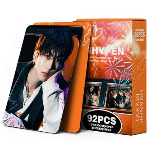 92 PCS Photocards Orange Blood Mini Album 60 PCS Lomo Cards Set, 32 PCS Kpop Stickers, Gift Merchandise for Boys and Girls