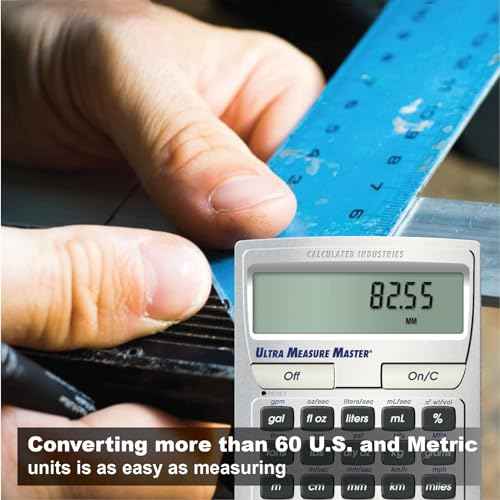 Calculated Industries 8025 Ultra Measure Master Professional Grade U.S. Standard to Metric Conversion Calculator Tool for Engineers, Architects, Builders, Scientists and Students | 60+ Units Built-in, Silver
