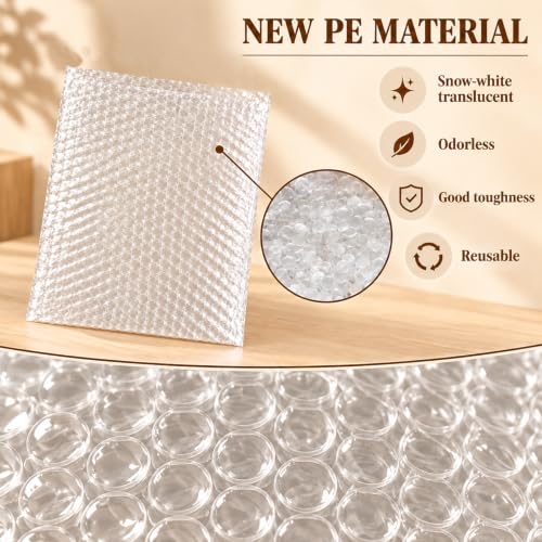 50PCS 6x8 Inch Clear Bubble Pouches Double Wall Shockproof Packaging