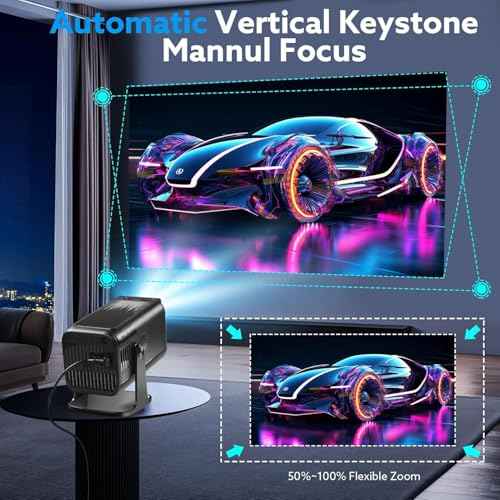 Mini Projector with Wifi and Bluetooth, 4K 1080P Support Portable Projector 180¡Æ Rotatable 120'' Screen Movie Projector Auto Keystone Compatible with HDMI/USB/Smartphone/PC/Laptop