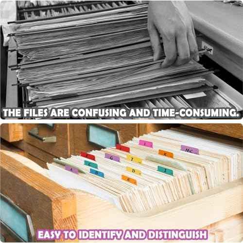 2 Set A-Z Alphabetic and Number Top Label Files, Legal Size, 50 Sheets File Dividers 1/5 Cut Label File Cabinet Dividers Desk Organizer for Office, Home and School (Rainbow)