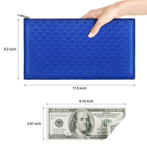 2pack Money Bag, Cash Zipper Pouch, Bank Bags, Cash Wallet, Cosmetic Receipts Coins Small Tools Organizing Storage Bag