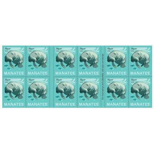Save Manatees (Booklet of 20) First-Class Mail Forever Postage Stamps Scott #5851