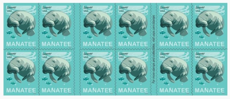 United States Postal Service Save Manatees First-Class Forever Postage Stamps (20 Stamps)