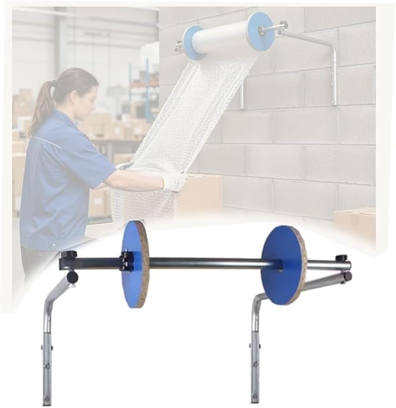 MiBoce 120CM Wall Mount Bubble Foam Wrap Dispenser Galvanized Steel Packaging Holder