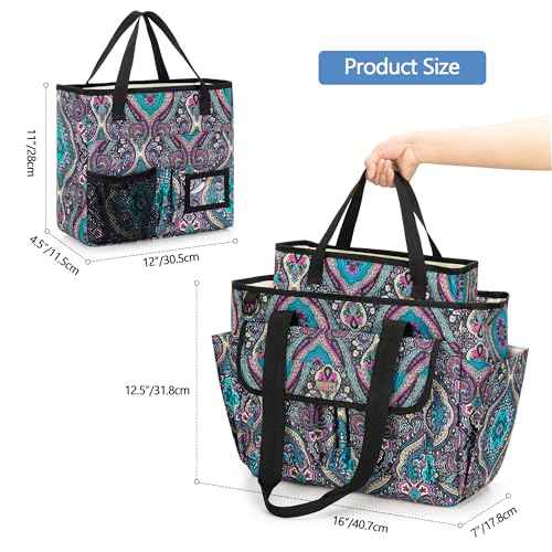 LoDrid File Bag with Extra Document Organizer Case for Letter Size File Folder, Large Utility Bag with 15.6¡± Laptop Padded Sleeve for Work, Business, Totem