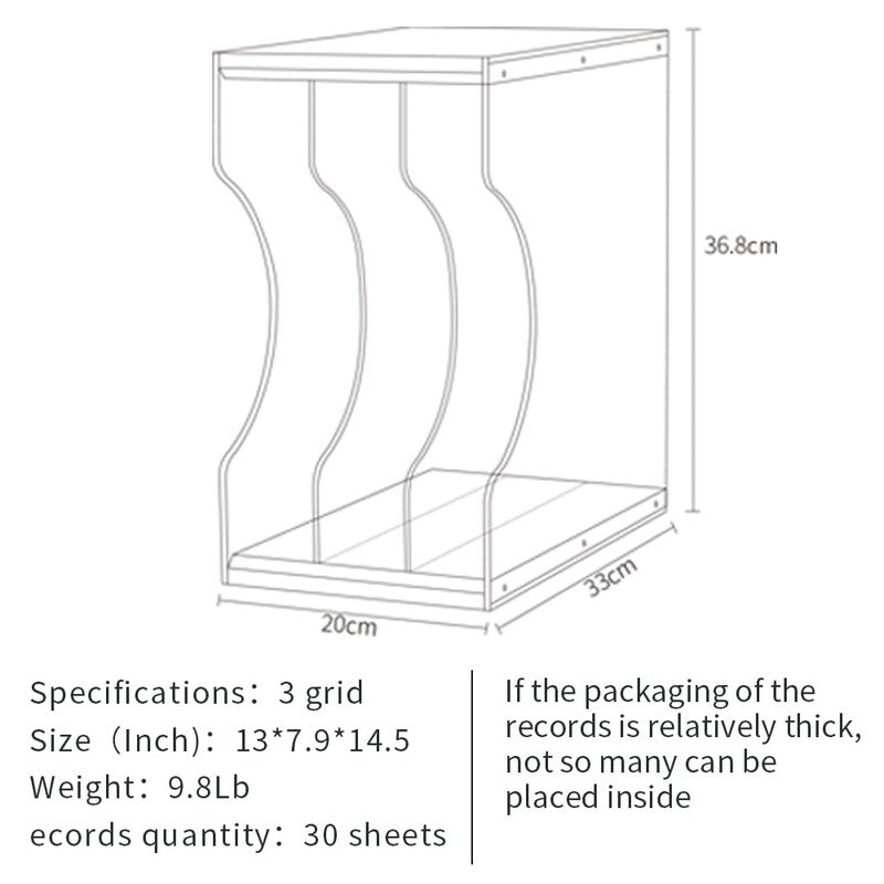 Vinyl Record Storage Holder,Stacks up to 30 Albums, Solid Wood & Clear Acrylic,Canbe stack,Premium Display, Simple and Contemporary Concept Design for 12” Records LP, DVDs, or CDs (black walnut, 3)