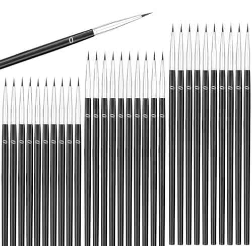 Anezus 30 Pcs Tiny Detail Paint Brushes #0 Fine Paint Brushes Set Liner Brush for Miniature 40k Model Crafts Watercolor Acrylics Oil
