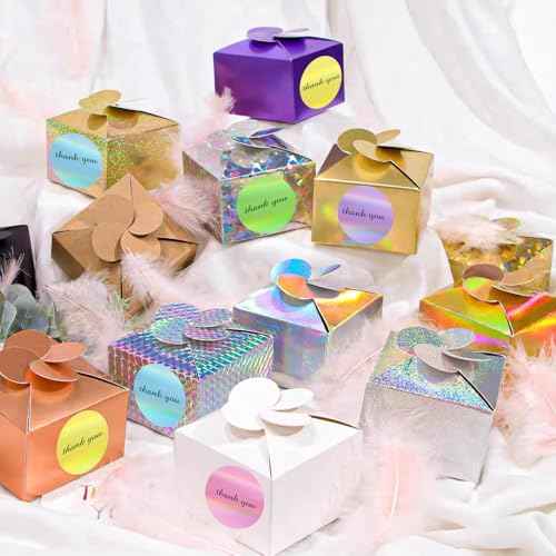 2" Circle Holographic Thermal Label Stickers, Round Printable Rainbow Glitter Thermal Printer Sticker Labels for Gift Wrapping- Spring Color/ 5 Colors